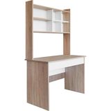 Pramo Mobilya Pramo Mobilya star Kitaplıklı Çalışma Masası - Beyaz - Meşe - 170x105x75