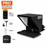Pratic Tablet Prompter PRO Set – Bluetooth Kumanda & Taşıma Çantası | Metal Gövde • Tablet Uyumlu • Profesyonel Kamera, Telefon ve DJI Osmo Pocket ile Çekim • 70/30 Beam Splitter Cam