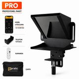 Pratic Teleprompter PRO Set – Telefon ve Kamera İçin Profesyonel Prompter, Bluetooth Kumanda ve Taşıma Çantası