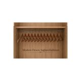 PraticBox 6 Adet Ahşap Desenli Metal Başlıklı Koku Yapmaz Elbise Askısı