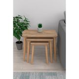 Pratico Napoli 3'lü Zigon Sehpa Ahşap Malzeme ile Modern Tasarım 58 cm Genişlik 55 cm Yükseklik