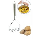 Pratik 24 Cm Paslanmaz Çelik Patates Ezici | Ergonomik Saplı Dayanıklı Püre Yapıcı Çelik