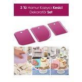 Pratik 3 'lü Hamur Kazıyıcı Kesici Dekoratör Set | Hamur Şekillendirici Kesici Kazıyıcı