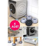 Pratik 4 Adet Beyaz Eşya Altlığı Çamaşır Bulaşık Makinası Buzdola