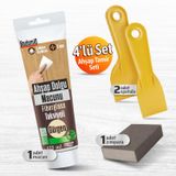 Pratik (4'LÜ) Ahşap Tamir Seti Gürgen Renk 125 ml Tamir Macunu + 2 Adet Spatula + Kübik Zımpara
