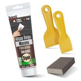 Pratik (4'LÜ) Ahşap Tamir Seti Siyah Renk 125 ml Tamir Macunu + 2 Adet Spatula + Kübik Zımpara