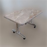 Pratik 70X110 Tekerlekli Orta Sehpa Krom Nikel Kaplamalı Metal (514492450)