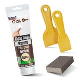 Pratik Ahşap Tamir Seti Beyaz Renk 125 ml Tamir Macunu + 2 Adet Spatula + 1 Adet Kübik Zımpara