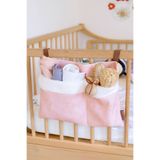 Pratik Askılı Organizer Bebek Arabası Beşik Kenar Fluffy Organizer Solid Pembe