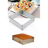 Pratik Ayarlanabilir Lux Kare Ayarli Kek Pasta Kalibi Paslanmaz Celik