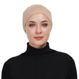 Pratik Bağlamalı Kaymayan Terletmeyen Tesettür Bone, Bej, Standart