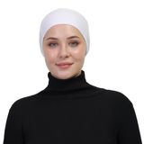 Pratik Bağlamalı Kaymayan Terletmeyen Tesettür Bone, Beyaz, Standart