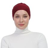Pratik Bağlamalı Kaymayan Terletmeyen Tesettür Bone, Bordo, Standart