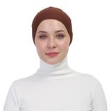 Pratik Bağlamalı Kaymayan Terletmeyen Tesettür Bone, Çikolata, Standart