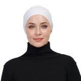 Pratik Bağlamalı Kaymayan Terletmeyen Tesettür Bone, Ekru, Standart