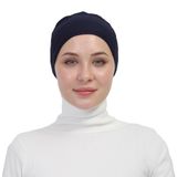 Pratik Bağlamalı Kaymayan Terletmeyen Tesettür Bone, Lacivert, Standart