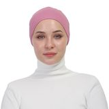 Pratik Bağlamalı Kaymayan Terletmeyen Tesettür Bone, Pembe, Standart