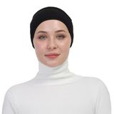 Pratik Bağlamalı Kaymayan Terletmeyen Tesettür Bone, Siyah, Standart