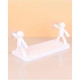 Pratik Banyo Mutfak Rafı Yapıştırmalı Etejer Yapışkanlı Raf Banyo Etejeri 34 x 12 cm - Beyaz