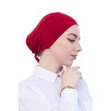 Pratik Bone Pamuklu Tesettür İç Bone, Başörtüsü İçin Hazır Viskon Şapka, Namaz Günlük Kullanım İçin Kırmızı Standart