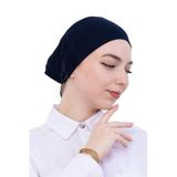 Pratik Bone Pamuklu Tesettür İç Bone, Başörtüsü İçin Hazır Viskon Şapka, Namaz Günlük Kullanım İçin Lacivert Standart