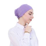 Pratik Bone Pamuklu Tesettür İç Bone, Başörtüsü İçin Hazır Viskon Şapka, Namaz Günlük Kullanım İçin Lila Standart