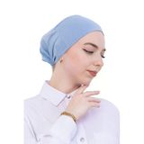 Pratik Bone Pamuklu Tesettür İç Bone, Başörtüsü İçin Hazır Viskon Şapka, Namaz Günlük Kullanım İçin Mavi Standart
