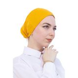 Pratik Bone Pamuklu Tesettür İç Bone, Başörtüsü İçin Hazır Viskon Şapka, Namaz Günlük Kullanım İçin Sarı Standart