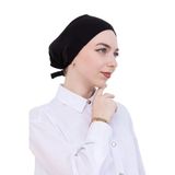 Pratik Bone Pamuklu Tesettür İç Bone, Başörtüsü İçin Hazır Viskon Şapka, Namaz Günlük Kullanım İçin Siyah Standart