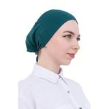 Pratik Bone Pamuklu Tesettür İç Bone, Başörtüsü İçin Hazır Viskon Şapka, Namaz Günlük Kullanım İçin Zümrüt Standart