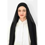 Pratik Boneli Şifon Şal Siyah