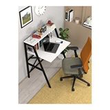 Pratik Çalışma Masası Raflı Ofis Masası Yemek Masası Okul Yurt Masası Metal Raflı Çalışma Masası Beyaz