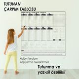 Pratik Çarpım Tablosu Kağıt Tahta 100X100 cm 1 Adet Doldurulabilir Beyaz Tahta Kalemi
