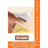 Pratik Çocuk Bebek Güvenlik Masa Komodin Mobilya Çarpma Önleyen Silikon Köşe Kenar Koruyucu 12 Adet