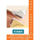 Pratik Çocuk Bebek Güvenlik Masa Komodin Mobilya Çarpma Önleyen Silikon Köşe Kenar Koruyucu 4 Adet