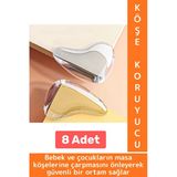 Pratik Çocuk Bebek Güvenlik Masa Komodin Mobilya Çarpma Önleyen Silikon Köşe Kenar Koruyucu 8 Adet