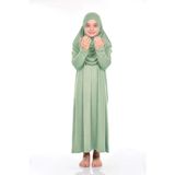 Pratik Çocuk Namaz Elbisesi 9-11 Yaş Mint Yeşili