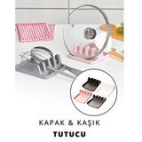 Pratik Çoklu Kepçe Kaşık ve Kapak Tutma Aparatı