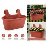 Pratik Dayanıklı Şık 6,3lt Kiremit Sahra Askılı Saksı 38x27x26cm Balkon Korkuluk Dekoratif Askılı Sepet