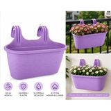 Pratik Dayanıklı Şık 6,3lt Lila Sahra Askılı Saksı 38x27x26cm Balkon Korkuluk Dekoratif Askılı Sepet