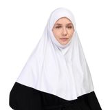 Pratik Eşarp Peçeli-Peçesiz Kullanımlı Hazır Türban Sufle, Beyaz