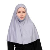 Pratik Eşarp Peçeli-Peçesiz Kullanımlı Hazır Türban Sufle, Gri