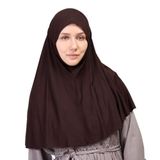 Pratik Eşarp Peçeli-Peçesiz Kullanımlı Hazır Türban Sufle, Kahverengi