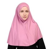 Pratik Eşarp Peçeli-Peçesiz Kullanımlı Hazır Türban Sufle, Pembe