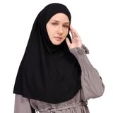 Pratik Eşarp Peçeli-Peçesiz Kullanımlı Hazır Türban Sufle, Siyah