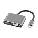Pratik Ev 4728 USB Type-C To HDMI VGA 3.1 4K Çevirici Dönüştürücü Adaptör - Çok Renkli