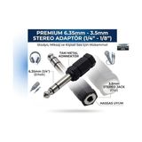 Pratik Ev 6.3 mm Stereo Erkek - 3.5 mm Stereo Dişi Ses Jack Çevirici Adaptör, Siyah, Gitar, Kulaklık, Anfi, Mixer, Ses Kartı, Mikrofon, Hoparlör ve Müzik Ekipmanları - Çok Renkli