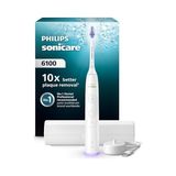 Pratik Ev 6100 Şarjlı Diş Fırçası, 21 Gün Şarj, 10 Kat Plak Temizliği, Işıklı Basınç Sensörü, Ektra Nazik, 6 Mod, Seyahat Kabı, Beyaz, HX7400/06 - Renkli