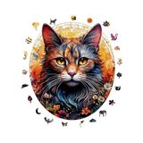 Pratik Ev Ahşap Yetişkin Puzzle, Kedi ve Çiçek, 333 Parça, 29 x 33 Cm, Yapıştırıcı Folyo Dahil, Wz-24