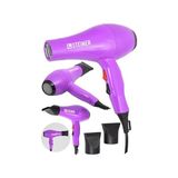 Pratik Ev Alman 3400 W Profesyonel Saç Kurutma Makinesi, Fön Makinesi, Ac Motor, MS-9001, Pembe, 2 Adet Başlık - Çok Renkli